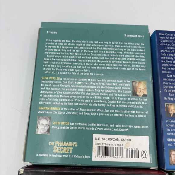 Clive Cussler Audiobook Lot of 4 Jungle Poseidon's Arrow Pharaoh's Secret Zero - Picture 3 of 10